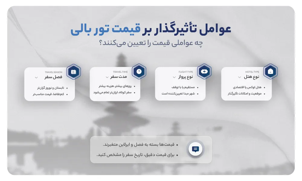 قیمت تور بالی