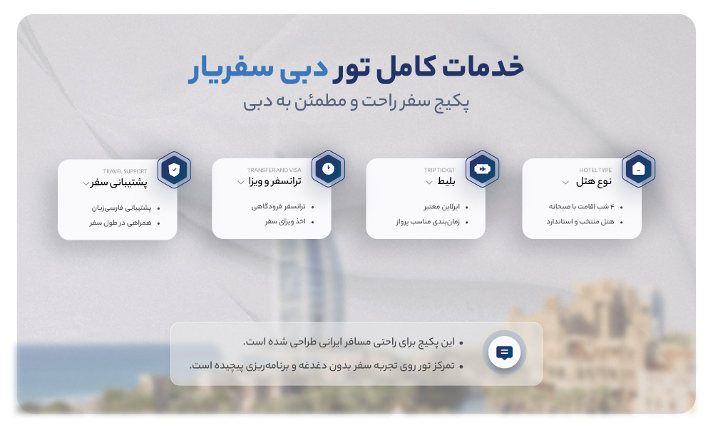 مقایشه قیمت تورهای دبی