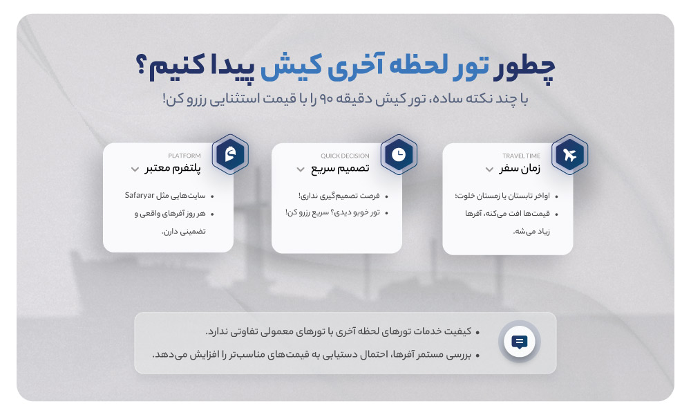 تور لحظه آخری کیش