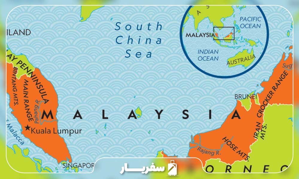 نقشه کشور مالزی