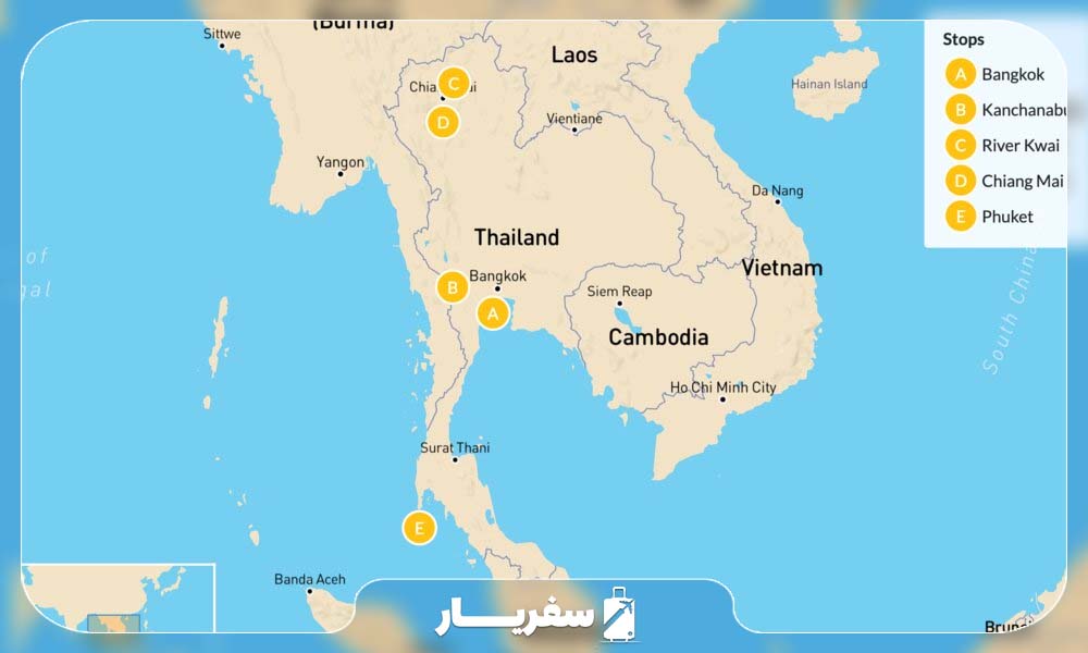 موقعیت جغرافیایی تایلند
