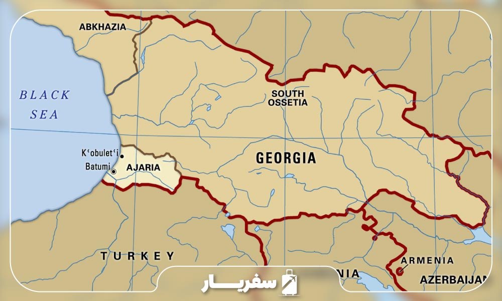 شهر باتومی گرجستان بر روی نقشه جغرافیا