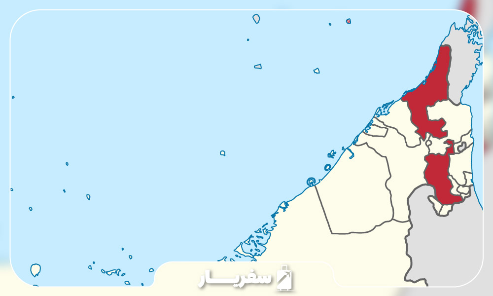 راس الخیمه روی نقشه جغرافیایی