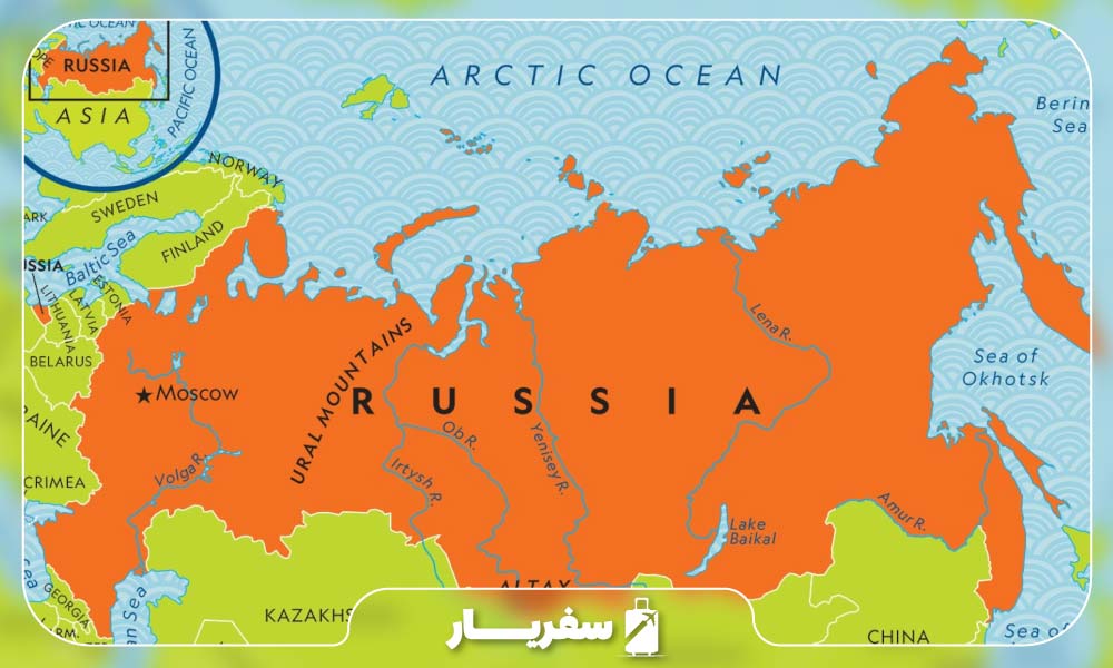 روسیه بر روی نقشه