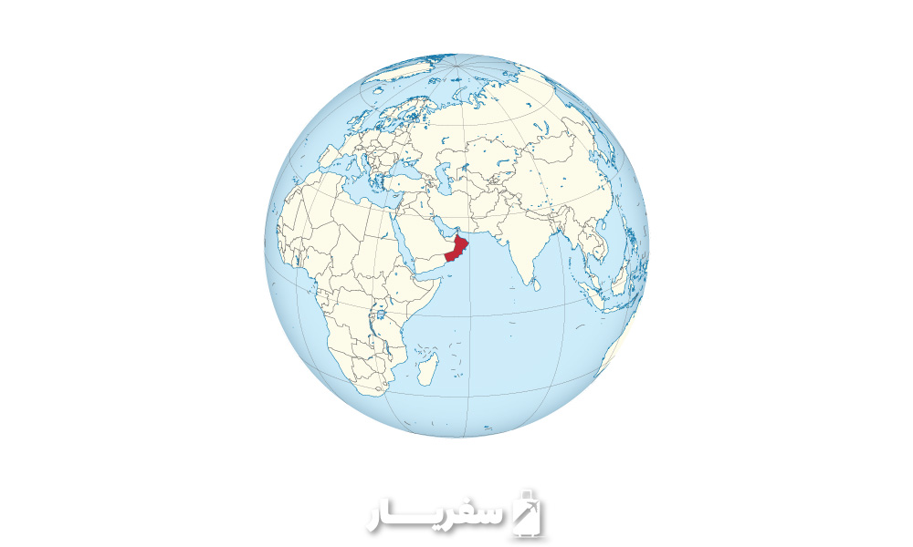 عمان بر روی نقشه جغرافیایی