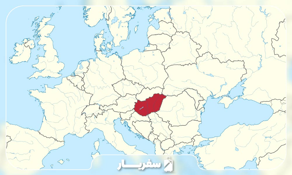 مجارستان بر روی نقشه جغرافیایی