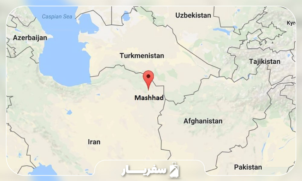 مشهد بر روی نقشه ایران