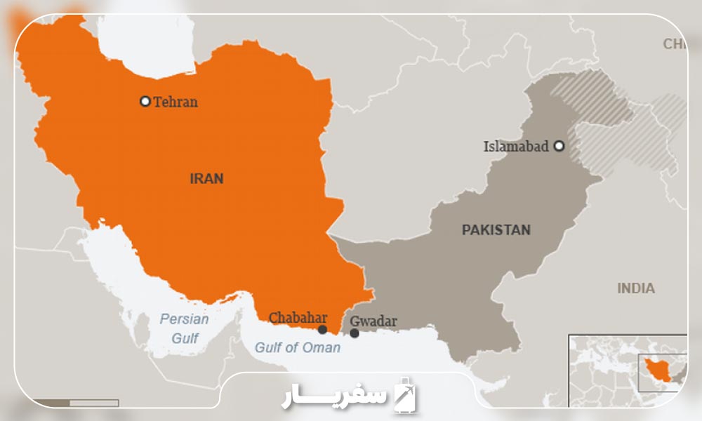 چابهار بر روی نقشه ایران