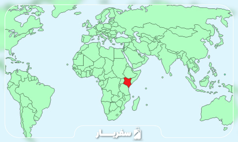 موقعیت جغرافیایی کنیا روی نقشه